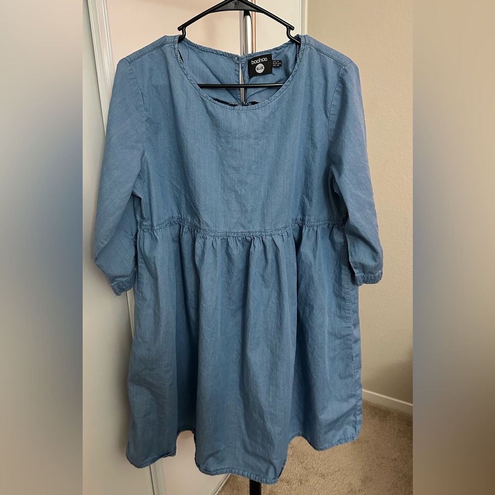 Women's Casual 3/4 Sleeve Light Denim maternity Dress